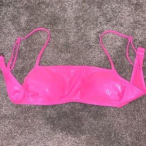 hot pink shimmer target bikini top